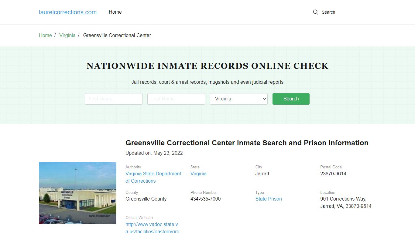 Greensville Correctional Center Inmate Search, Visitation, Phone no ...